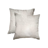 18" X 18" X 5" Off White Cowhide Pillow 2 Pack