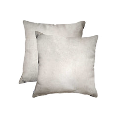 18" X 18" X 5" Off White Cowhide Pillow 2 Pack