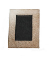 Natural Cowhide Front, Canvas Backing Hanging & Tabletop Picture Frame With Mat