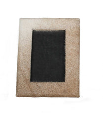 Natural Cowhide Front, Canvas Backing Hanging & Tabletop Picture Frame With Mat