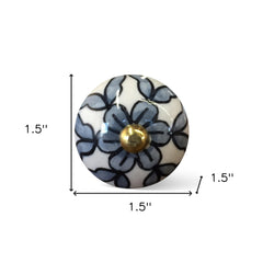 1.5" X 1.5" X 1.5" White Blue And Black Knobs 12 Pack