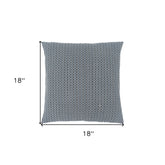 Set Of Two 18" X 18" Blue and White Polyester Striped Zippered Pillow