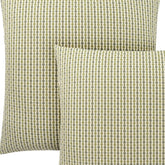 Set Of Two 18" X 18" Green and White Polyester Striped Zippered Pillow