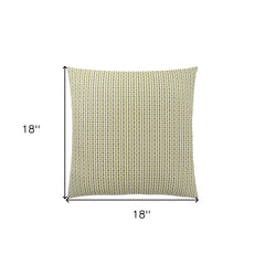 Set Of Two 18" X 18" Green and White Polyester Striped Zippered Pillow