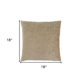 18" X 18" Tan Polyester Zippered Pillow