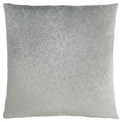 Set Of Two 18" X 18" Light Gray Velvet Polyester Floral Zippered Pillow