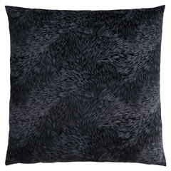 18" X 18" Black Velvet Polyester Feather Zippered Pillow