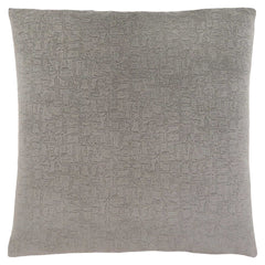 18" X 18" Gray Velvet Polyester Mosaic Zippered Pillow
