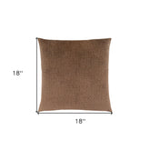 Set Of Two 18" X 18" Brown Velvet Polyester Mosaic Zippered Pillow
