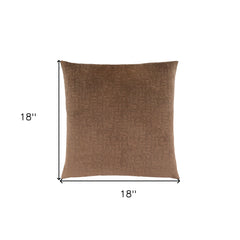 Set Of Two 18" X 18" Brown Velvet Polyester Mosaic Zippered Pillow