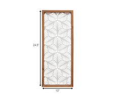 Carved Leaf Wood Framed Wall Panel