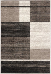 7’ X 9’ Brown And Beige Abstract Blocks Area Rug