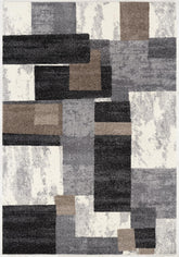 4’ X 6’ Brown Distressed Geometric Area Rug