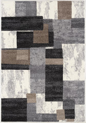 4’ X 6’ Brown Distressed Geometric Area Rug