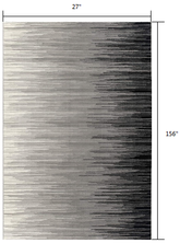 13' Black and Gray Abstract Power Loom Runner Rug