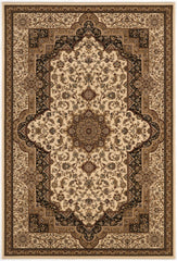 5’ x 8’ Cream and Black Decorative Area Rug