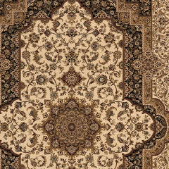 5’ x 8’ Cream and Black Decorative Area Rug
