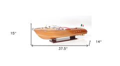 15" Wood Brown Riva Aquarama Speedboat Exclusive Display Case Edition Hand Painted Model Boat
