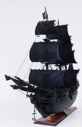 29" Black Black Pearl Pirate Boat Hand Painted Decorative Boat