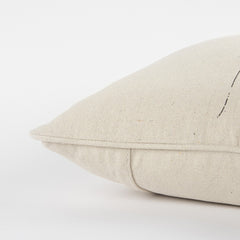 Gray and Cream Canvas Gather Decorative Throw Pillow