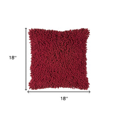 Red Boho Textured Modern Down Throw Pillow