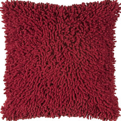 Red Boho Textured Modern Down Throw Pillow