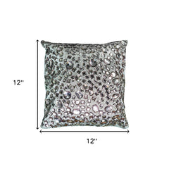 Silver Glam Faux Crystal Jewels Throw Pillow