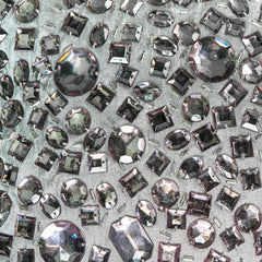 Silver Glam Faux Crystal Jewels Throw Pillow