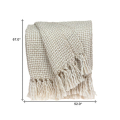 Parkland Collection Shimmer Transitional White 52" x 67" WOVEN HANDLOOM Throw