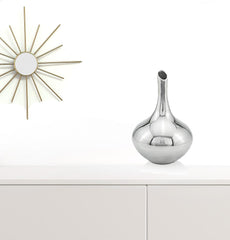 13" Aluminum Silver Bud Table Vase
