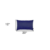 Set Of Two 12" X 20" Navy Blue Polyester Zippered Pillow Cover