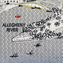 24" White Pittsburgh Daylight Skyline Lumbar Decorative Pillow