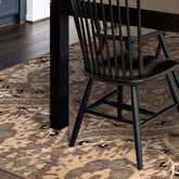 9' X 12' Light Blue Floral Power Loom Stain Resistant Area Rug