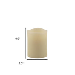 4" Ivory Flameless Pillar Candle