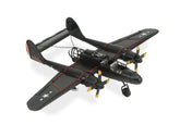 4" Black and Red Metal Hand Painted Model Airplane