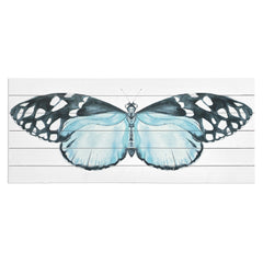 Blue Butterfly Moth Unframed Wood Wall Art