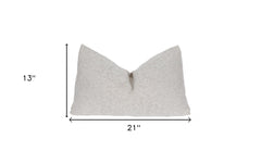 13" X 21" Gray Polyester Zippered Pillow