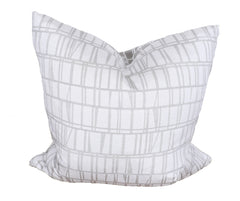 20" X 20" Gray and White Geometric Polyester Zippered Pillow