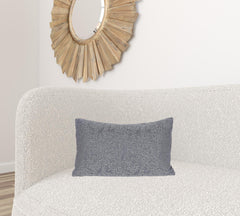 13" X 21" Gray Polyester Zippered Pillow