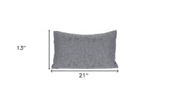 13" X 21" Gray Polyester Zippered Pillow