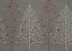 12" X 20" Gray Forest Christmas Trees Polyester Zippered Pillow With Embroidery