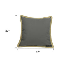 20"x20" Charcoal Linen Blend Zippered Pillow