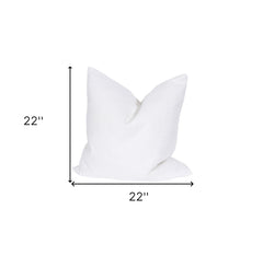 22" X 22" White Polyester Zippered Pillow