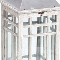 Set Of Two Gray Flameless Lantern Candle Holders