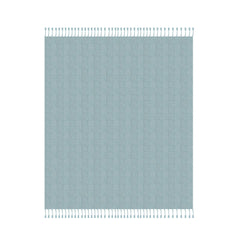 Blue Woven Cotton Solid Color Throw Blanket