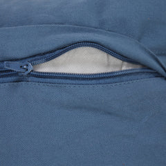 20" X 20" Blue Damask Cotton Blend Zippered Pillow With Tassels