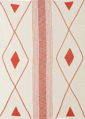 Red Woven Cotton Striped Throw Blanket