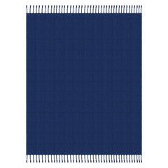 Blue Woven Cotton Solid Color Throw Blanket