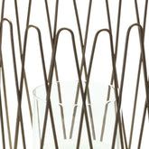 14" Gold Flameless Floor Hurricane Candle Holder