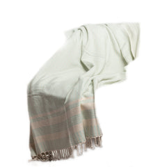 Turquoise Woven Cotton Striped Throw Blanket